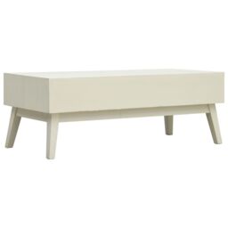 Berkfield Home Coffee Table with 2 Drawers Carving Grey 110x50x40 cm Wood - Size: 110 x 50 x 40 cm - thumbnail 4