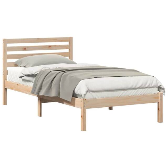 Berkfield Home Elegant with Headboard Brown 75 x 190 cm Solid pine wood in Light Tan - image 1