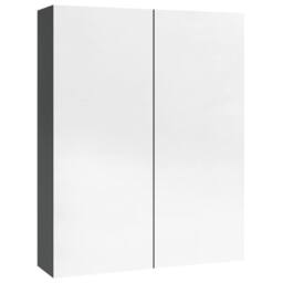 Berkfield Home Bathroom Mirror Cabinet 60x15x75 cm MDF Shining Grey - Size: 60 x 15 x 75 cm - thumbnail 4