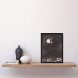 Artery8 Glimmering Head Suspended Redon Vintage Framed Wall Art Print in Grey - Size: A4 - thumbnail 4