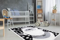 RugsX Modern Children's Rug in Black - Size: 120 cm x 170 cm - thumbnail 4