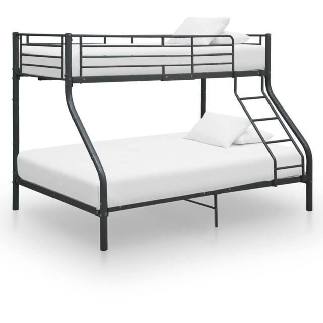 Berkfield Home Bunk Bed Frame Black Metal 140x200 cm/90x200 cm - image 1