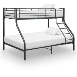 Berkfield Home Bunk Bed Frame Black Metal 140x200 cm/90x200 cm