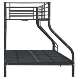 Berkfield Home Bunk Bed Frame Black Metal 140x200 cm/90x200 cm - thumbnail 4