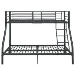 Berkfield Home Bunk Bed Frame Black Metal 140x200 cm/90x200 cm - thumbnail 3