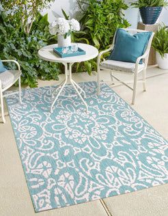 Rugstyle Summer Breeze Outdoor Rug in Aqua - Size: 100 cm x 150 cm - image 1