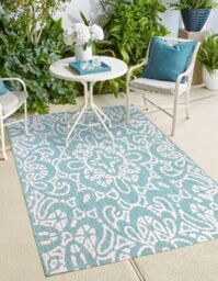Rugstyle Summer Breeze Outdoor Rug in Aqua - Size: 100 cm x 150 cm - thumbnail 1