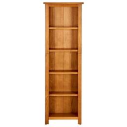 Berkfield Home Beautiful 5-Tier Bookcase 45x22x140 cm Solid Oak Wood in Brown - Size: 45 x 22 x 140 cm - thumbnail 3
