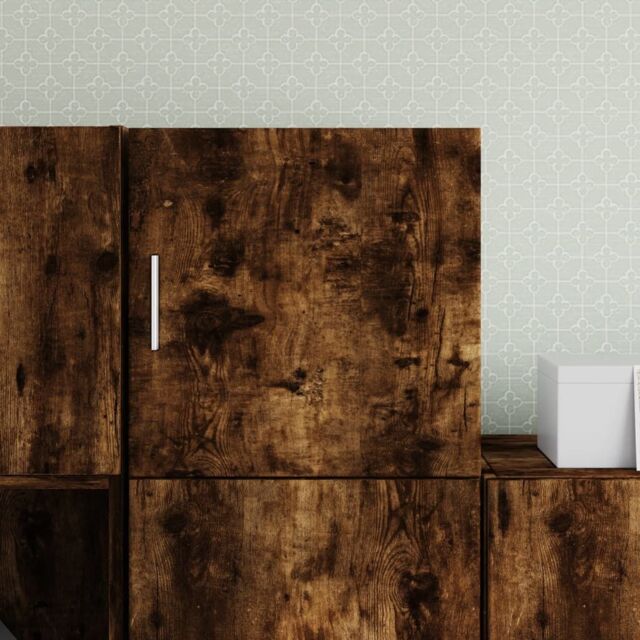 Berkfield Home Wall Cabinet Smoked Oak 40x42.5x40 cm Engineered Wood in Brown - image 1