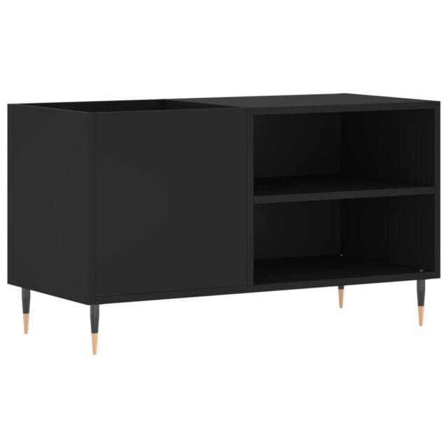 Berkfield Home Record Cabinet Black 85x38x48 cm Engineered Wood - Size: 85 x 38 x 48 cm - image 1
