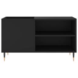 Berkfield Home Record Cabinet Black 85x38x48 cm Engineered Wood - Size: 85 x 38 x 48 cm - thumbnail 4