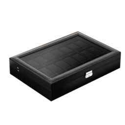 SPETLEK 24 Grids Watch Display Box Storage Case Jewelry Collection Holder in Black - thumbnail 3