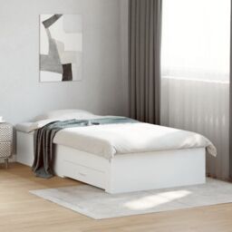 Berkfield Home Bed Frame with Drawers without Mattress White 90x200 cm - thumbnail 1