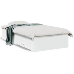 Berkfield Home Bed Frame with Drawers without Mattress White 90x200 cm - thumbnail 2