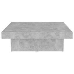 Berkfield Home Coffee Table Concrete Grey 90x90x28 cm Engineered Wood - Size: 90 x 90 x 28 cm - thumbnail 6