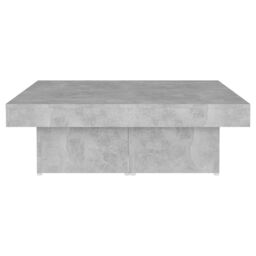 Berkfield Home Coffee Table Concrete Grey 90x90x28 cm Engineered Wood - Size: 90 x 90 x 28 cm - thumbnail 5