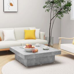 Berkfield Home Coffee Table Concrete Grey 90x90x28 cm Engineered Wood - Size: 90 x 90 x 28 cm