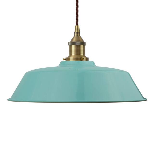 SE Home Duck Egg Blue Chancery Pendant Light - Antique Brass - Brown Twisted - image 1