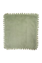 Living and Home Polyester Cushion Cover with Pom-Pom Trim in Green - thumbnail 9