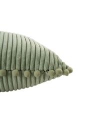 Living and Home Polyester Cushion Cover with Pom-Pom Trim in Green - thumbnail 8