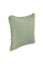 Living and Home Polyester Cushion Cover with Pom-Pom Trim in Green - thumbnail 6
