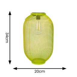 ValueLights Metal Mesh Basket Solar Powered Outdoor Garden Lantern Light in Bright Green - thumbnail 4