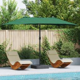 Berkfield Home Garden Parasol Folding Green 385 x 209 x 244 cm Fabric - thumbnail 2