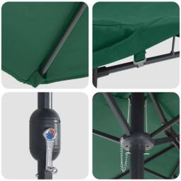 Berkfield Home Garden Parasol Folding Green 385 x 209 x 244 cm Fabric - thumbnail 7