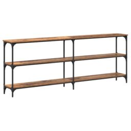 Berkfield Home Console Table Old Wood 200x29x75 cm Engineered Wood in Brown - Size: 200 x 29 x 75 cm - thumbnail 2