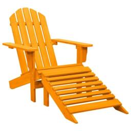 Berkfield Home Garden Adirondack Chair with Ottoman Solid Fir Wood Orange - thumbnail 1