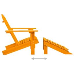 Berkfield Home Garden Adirondack Chair with Ottoman Solid Fir Wood Orange - thumbnail 5