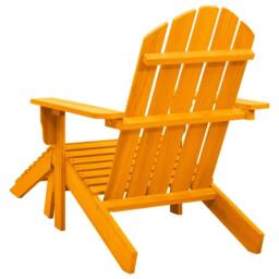 Berkfield Home Garden Adirondack Chair with Ottoman Solid Fir Wood Orange - thumbnail 4