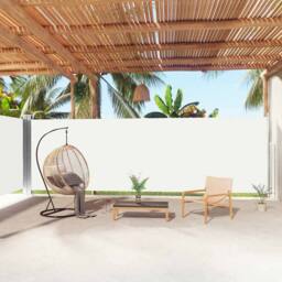 Berkfield Home Retractable Side Awning Cream 200x1000 cm - thumbnail 2