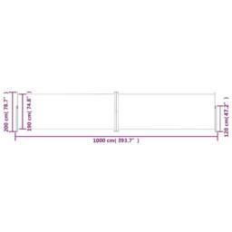 Berkfield Home Retractable Side Awning Cream 200x1000 cm - thumbnail 8
