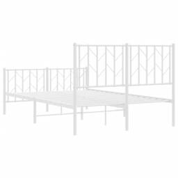 Berkfield Home Metal Bed Frame without Mattress with Footboard¬†White 120x190cm in White - Size: 120x190 cm - thumbnail 7