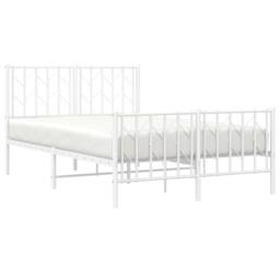 Berkfield Home Metal Bed Frame without Mattress with Footboard¬†White 120x190cm in White - Size: 120x190 cm - thumbnail 1