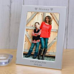 Uniqueful Women's Personalised Mummy Silver Plated Picture Frame 6 x 4 Mothers Day Mum - thumbnail 1