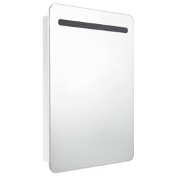 Berkfield Home LED Bathroom Mirror Cabinet Shining White 60x11x80 cm - Size: 60 x 11 x 80 cm - thumbnail 3