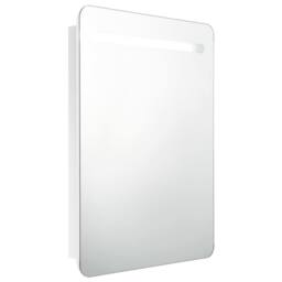Berkfield Home LED Bathroom Mirror Cabinet Shining White 60x11x80 cm - Size: 60 x 11 x 80 cm - thumbnail 2