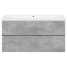 Berkfield Home Durable 2 Piece Bathroom Furniture Set Concrete Grey Engineered Wood - thumbnail 4