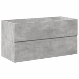 Berkfield Home Durable 2 Piece Bathroom Furniture Set Concrete Grey Engineered Wood - thumbnail 8