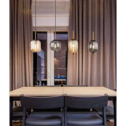 Netlighting Blacky Bar Pendant Ceiling Light Matt Black Smoke Glass Shade 4x E14 - thumbnail 5