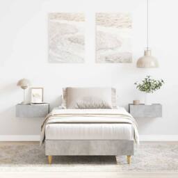 Berkfield Home Bed Frame with LED Frame Concrete Grey 180x200 cm Super King - Size: Small Single - thumbnail 2