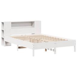 Berkfield Home Decorative Bookcase Bed without Mattress White 160x200 cm Solid W - thumbnail 1