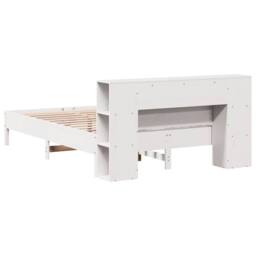 Berkfield Home Decorative Bookcase Bed without Mattress White 160x200 cm Solid W - thumbnail 6