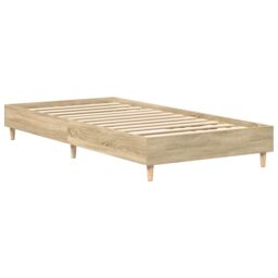Berkfield Home Bed Frame No Mattress Sonoma Oak 100x200 cm Engineered Wood in Brown - thumbnail 4