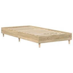 Berkfield Home Bed Frame No Mattress Sonoma Oak 100x200 cm Engineered Wood in Brown - thumbnail 7