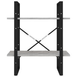 Berkfield Home 2-Tier Book Cabinet Concrete Grey 60x30x70 cm Engineered Wood - Size: 60 x 30 x 70 cm - thumbnail 5