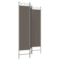 Berkfield Home 3-Panel Room Divider Anthracite 120x220 cm Fabric in Black - thumbnail 4