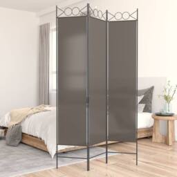 Berkfield Home 3-Panel Room Divider Anthracite 120x220 cm Fabric in Black